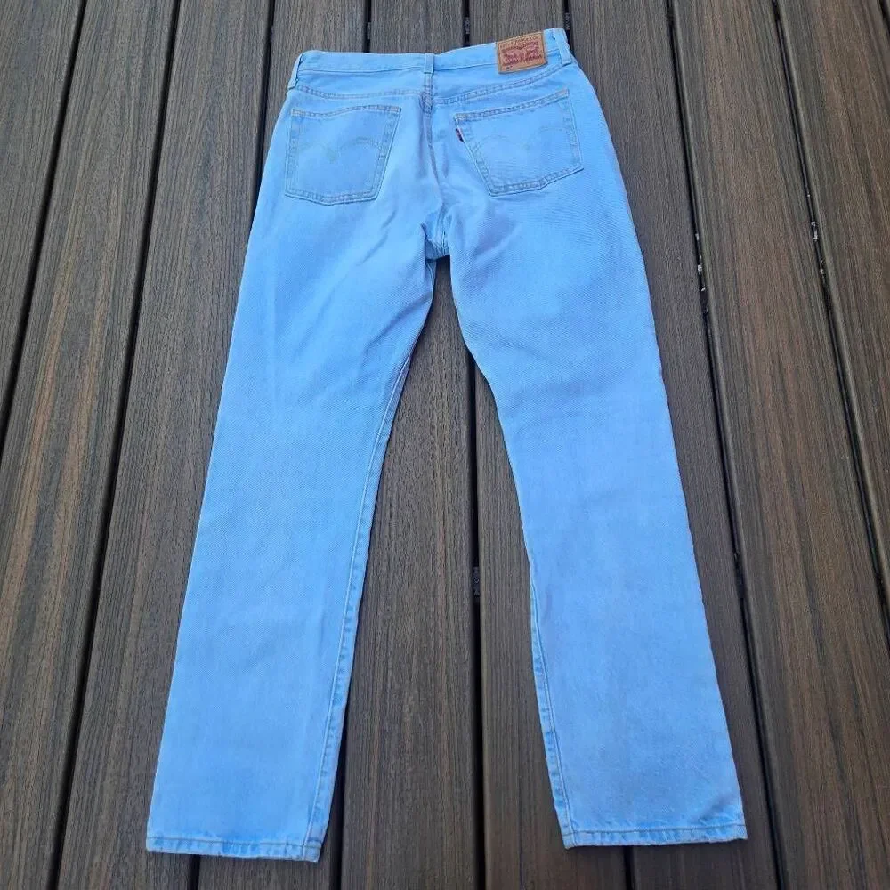 Levi's 501's men's jeans size 29x30 100% cotton light blue wash buttons